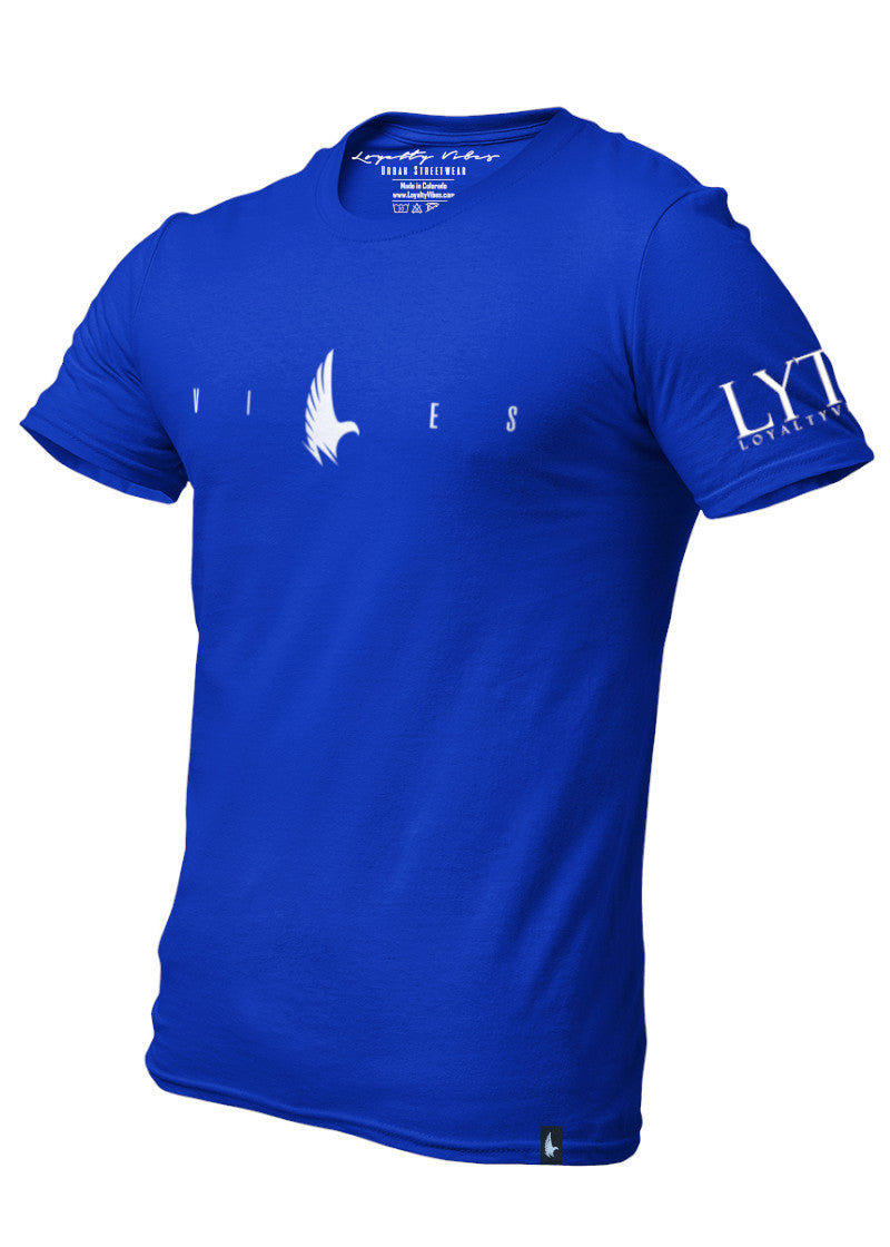 Loyalty Vibes Flex Logo Graphic Tee Blue Loyalty Vibes