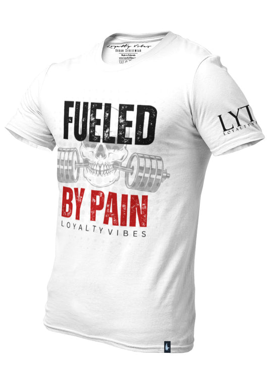 Loyalty Vibes Fueled By Pain Graphic Tee White Red Loyalty Vibes
