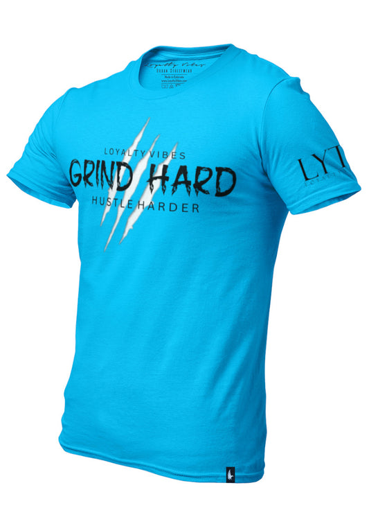 Loyalty Vibes Grind Hard T-Shirt Sky Blue Loyalty Vibes