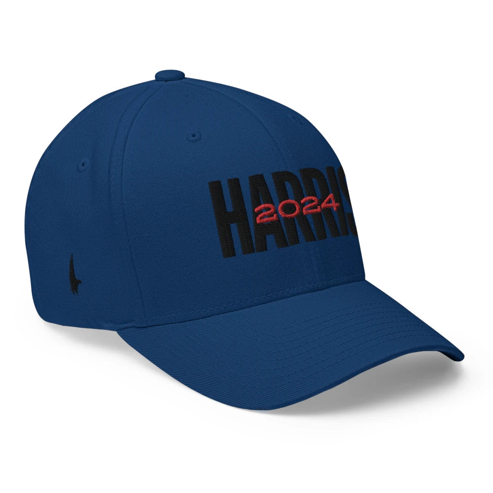 Loyalty Vibes Harris 2024 Fitted Hat Blue Black Loyalty Vibes