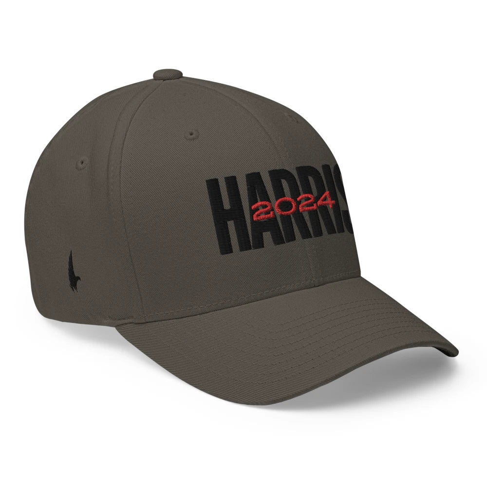 Loyalty Vibes Harris 2024 Fitted Hat Charcoal Gray Black Loyalty Vibes