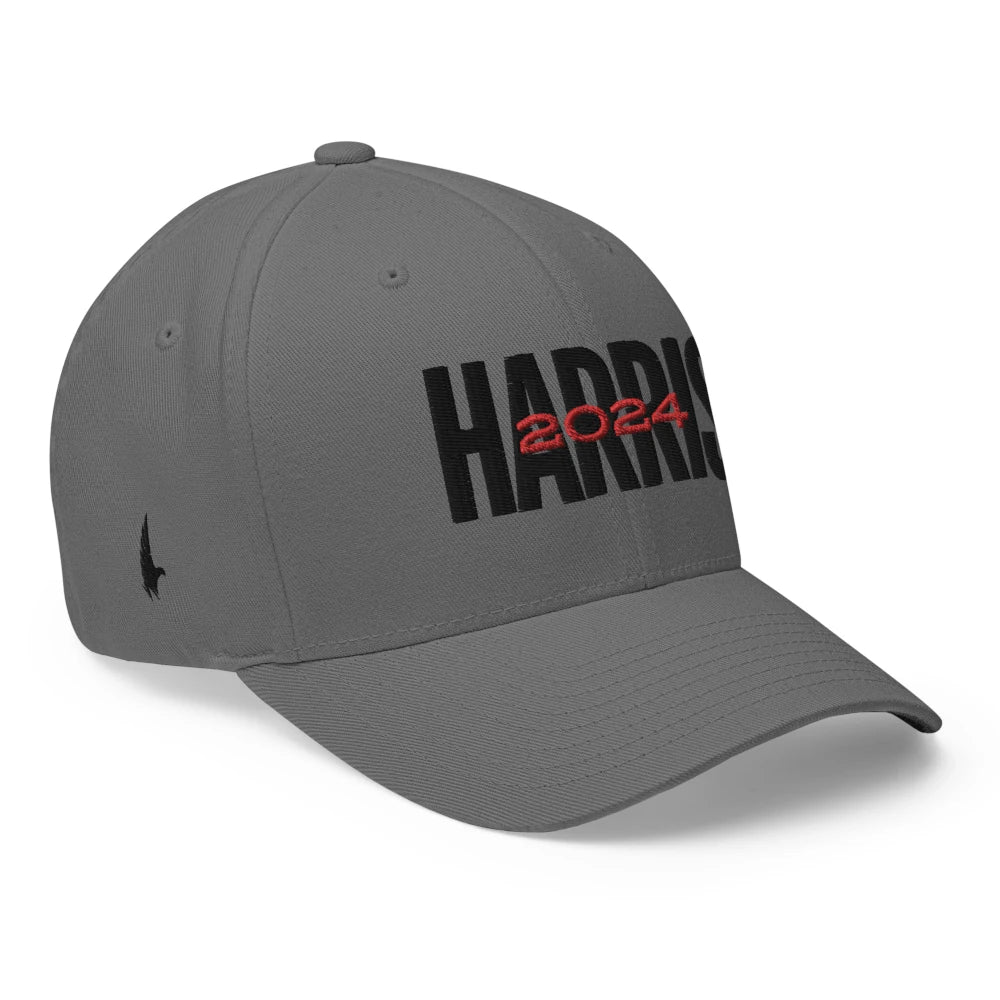 Loyalty Vibes Harris 2024 Fitted Hat Gray Black Loyalty Vibes