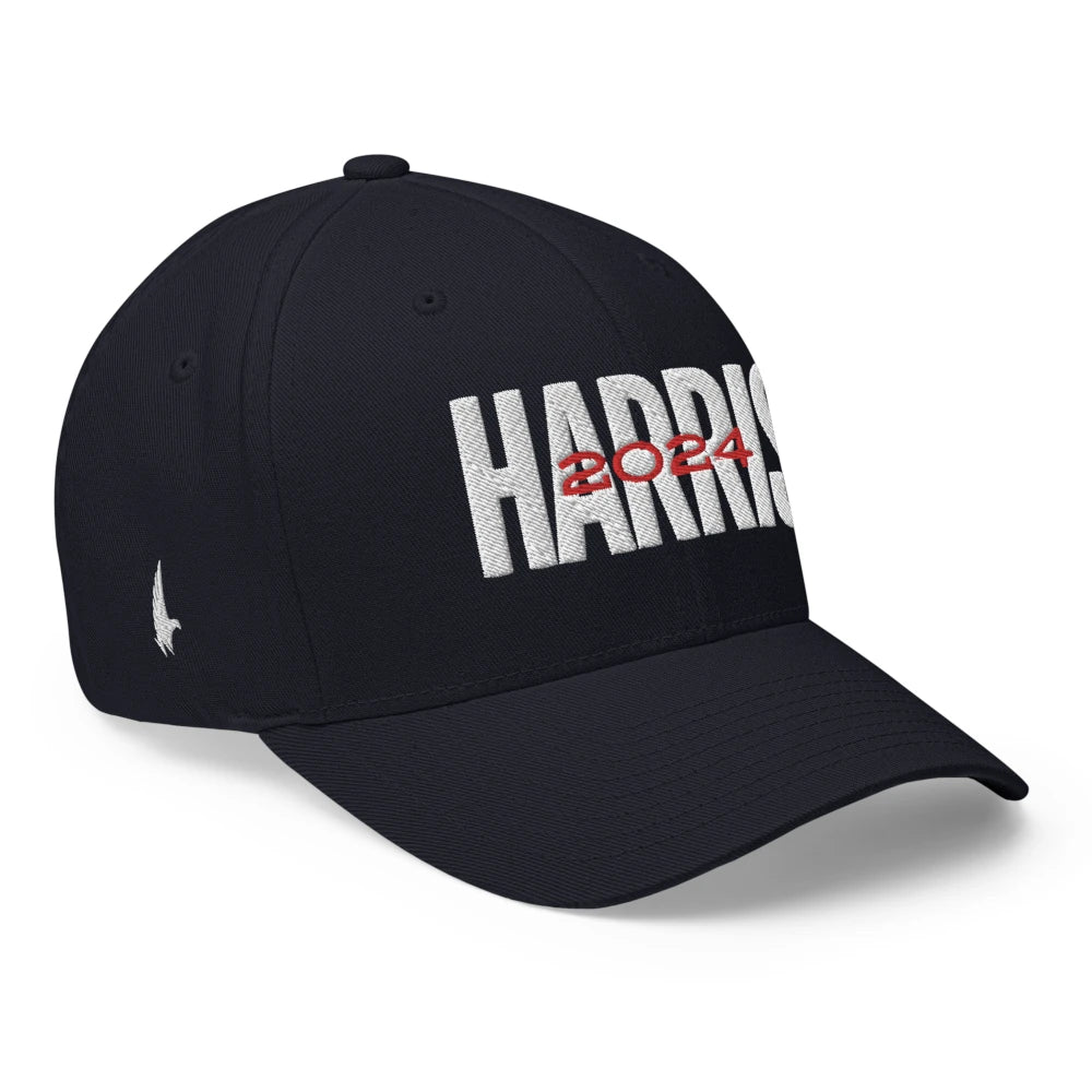 Loyalty Vibes Harris 2024 Fitted Hat Navy Blue Loyalty Vibes
