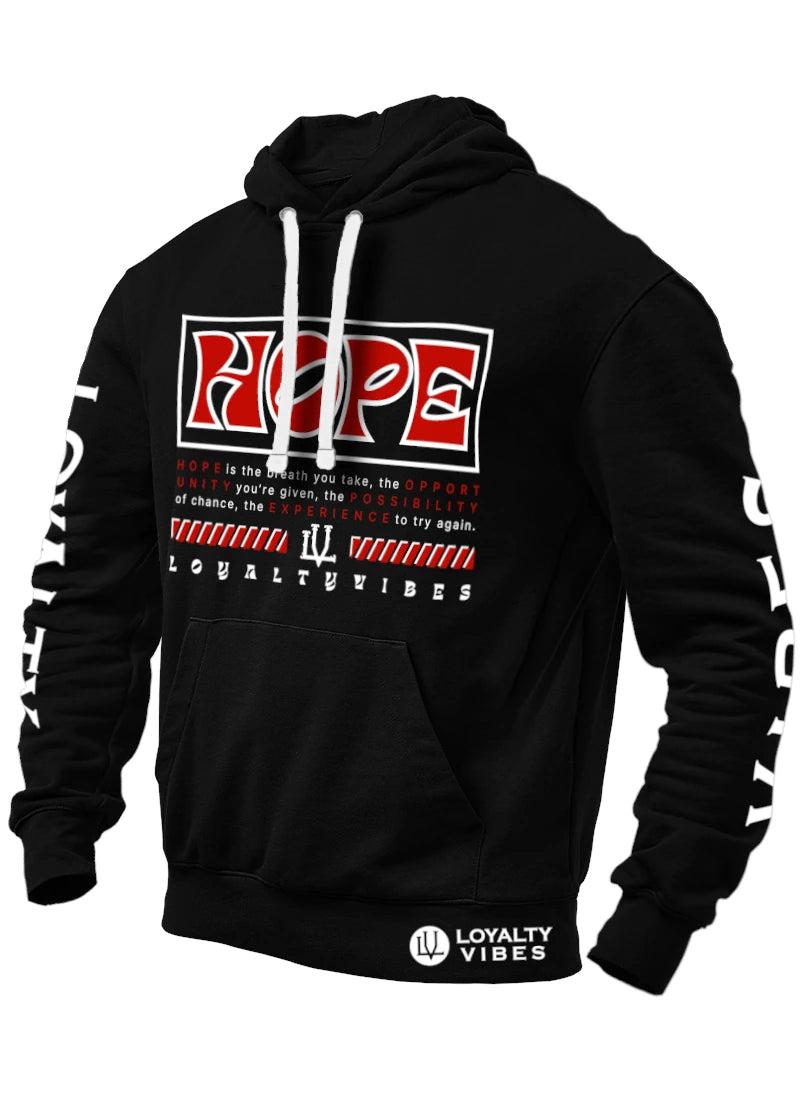 Loyalty Vibes Hope Graphic Hoodie Black Red Loyalty Vibes