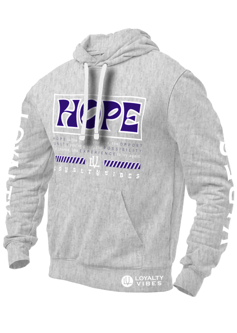 Loyalty Vibes Hope Graphic Hoodie Heather Grey Navy Blue Loyalty Vibes