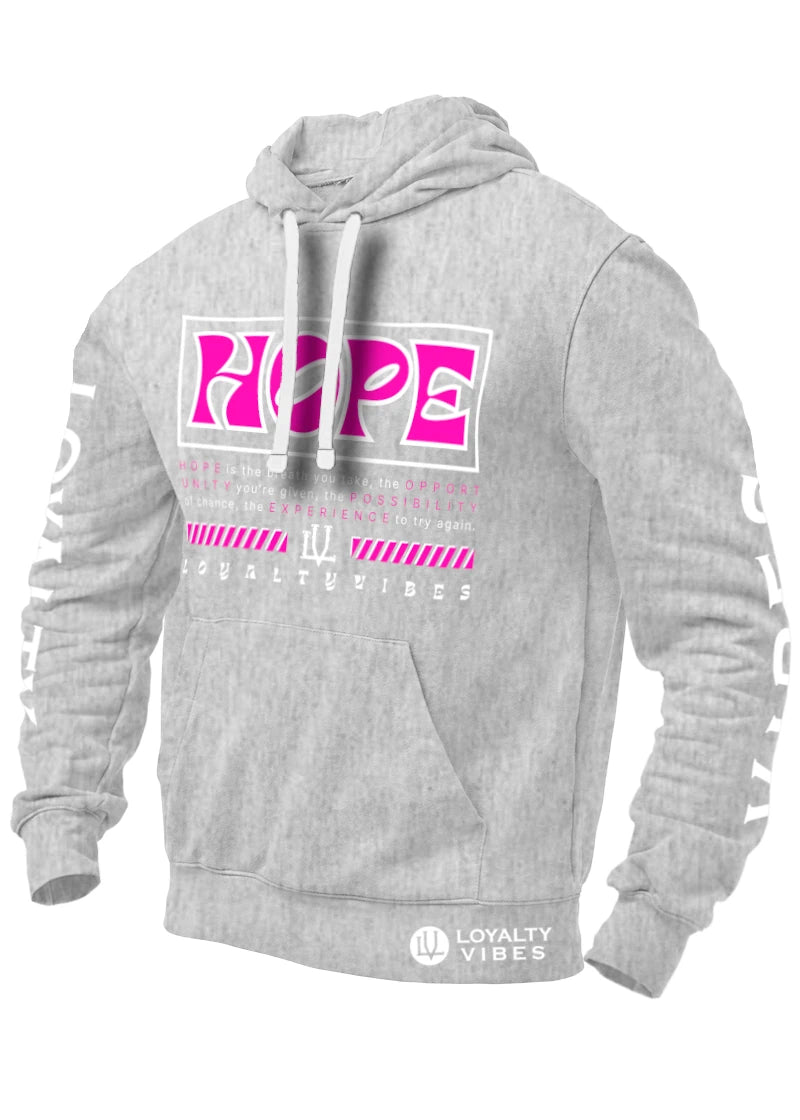 Loyalty Vibes Hope Graphic Hoodie Heather Grey Pink Loyalty Vibes