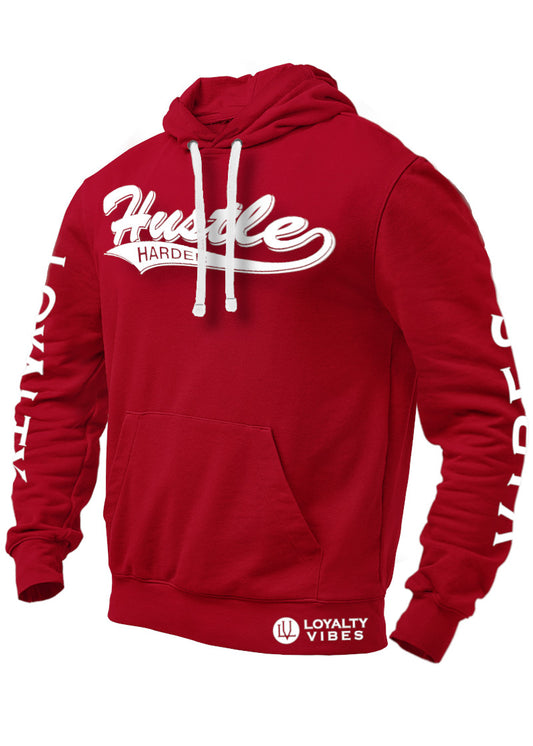 Loyalty Vibes Hustle Harder Graphic Hoodie Maroon Loyalty Vibes