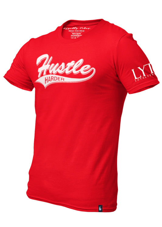 Loyalty Vibes Hustle Harder T-Shirt Red Loyalty Vibes