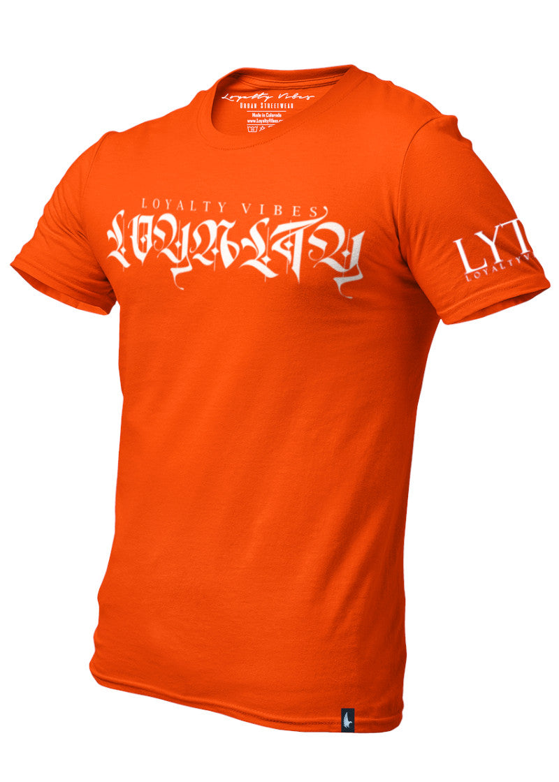 Loyalty Vibes Independent Streetwear T-Shirt Orange White Loyalty Vibes