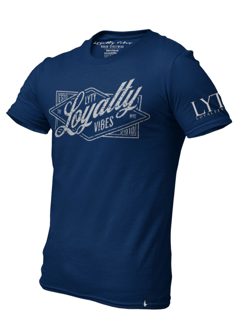 Loyalty Vibes Interquest Graphic T-Shirt Navy Blue Grey Loyalty Vibes