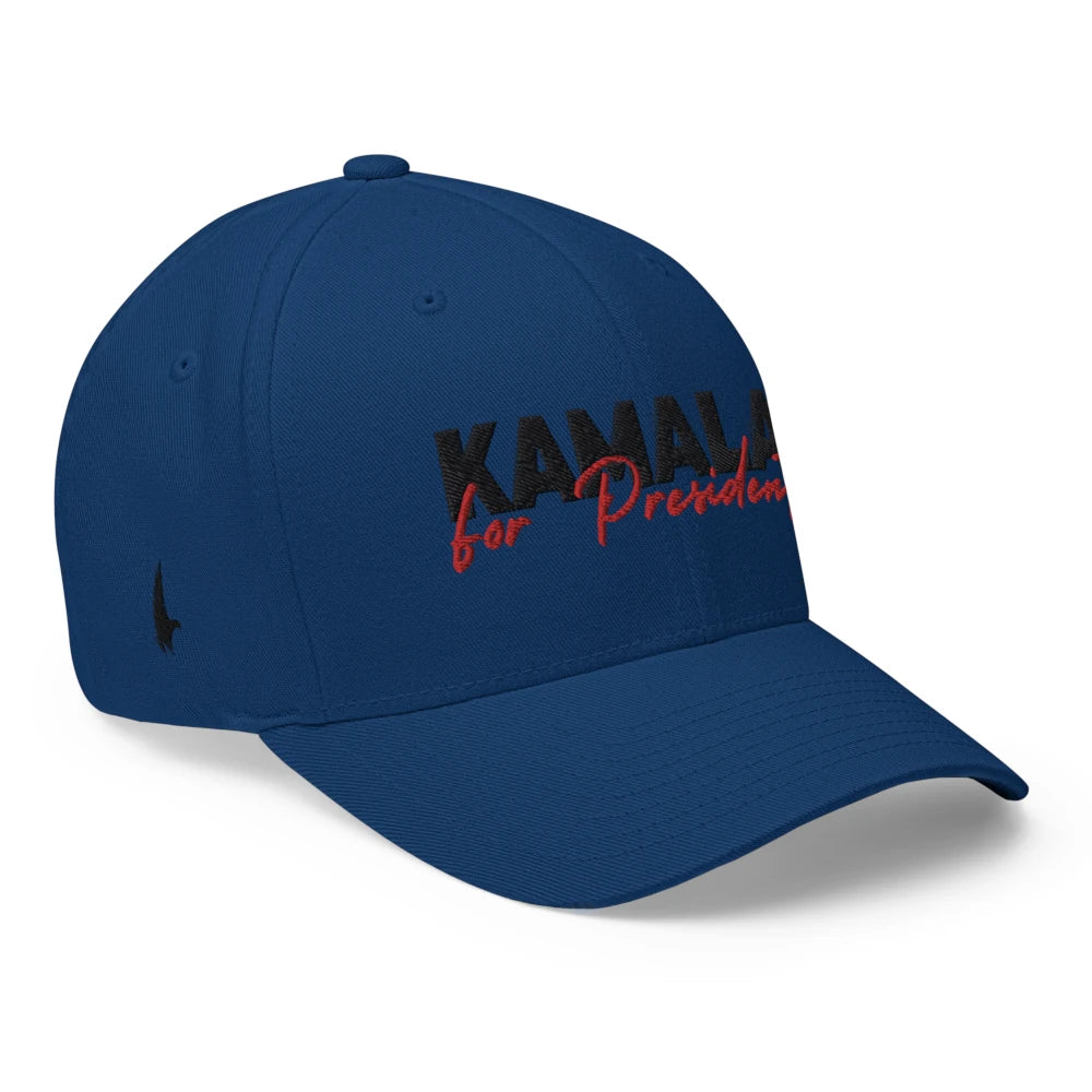 Loyalty Vibes Loyalty Vibes Kamala For President Fitted Hat Blue Black