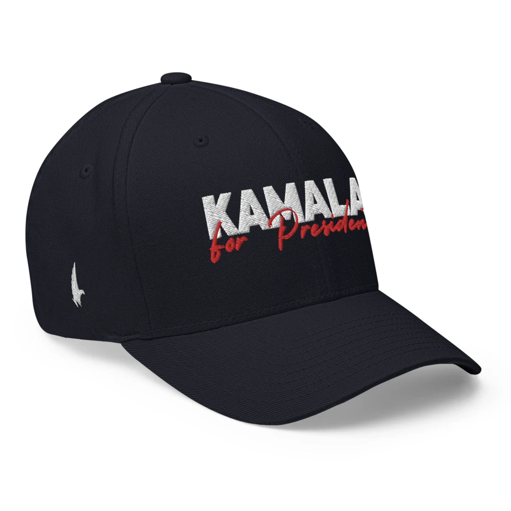 Loyalty Vibes Loyalty Vibes Kamala For President Fitted Hat Navy Blue