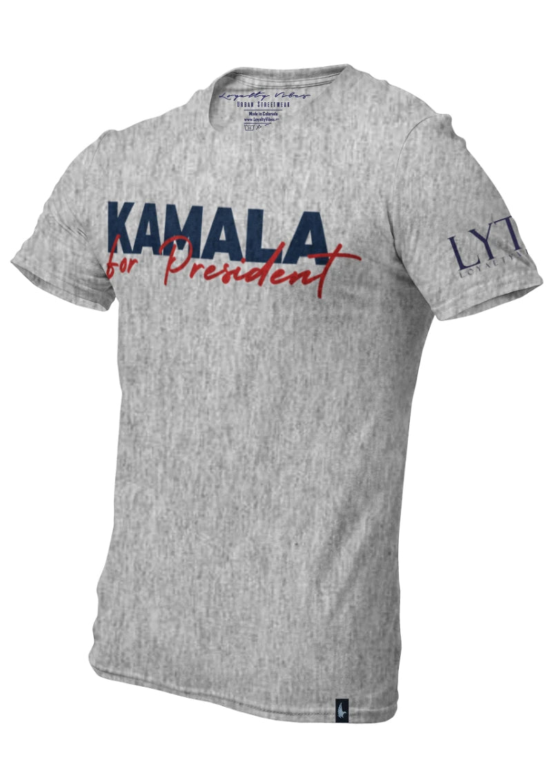 Loyalty Vibes Kamala For President T-Shirt Heather Grey Loyalty Vibes