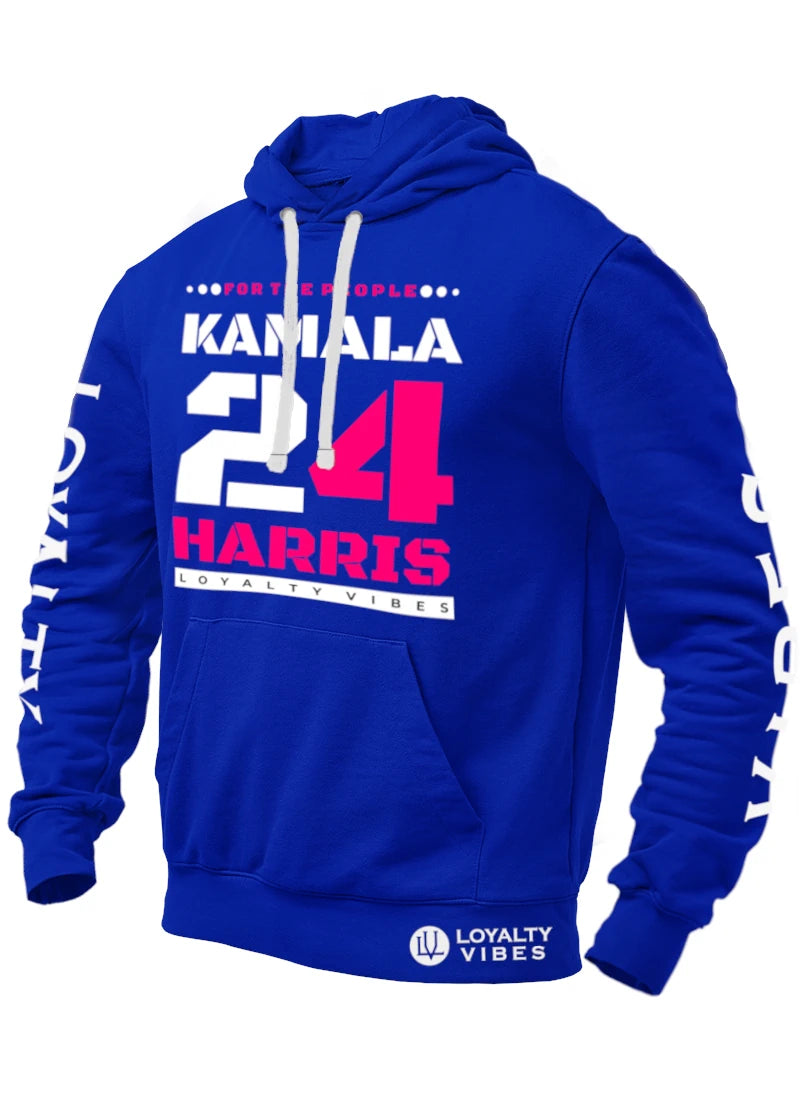 Loyalty Vibes Loyalty Vibes Kamala Harris For The People Hoodie Blue White Pink