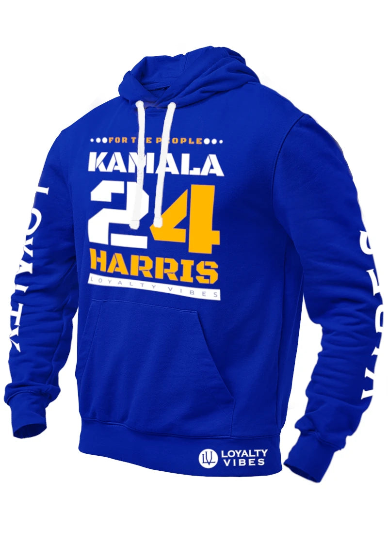 Loyalty Vibes Loyalty Vibes Kamala Harris For The People Hoodie Blue White Tangerine