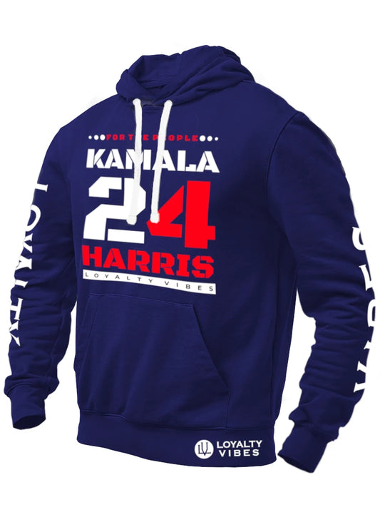 Loyalty Vibes Kamala Harris For The People Hoodie Navy Blue White Red Loyalty Vibes