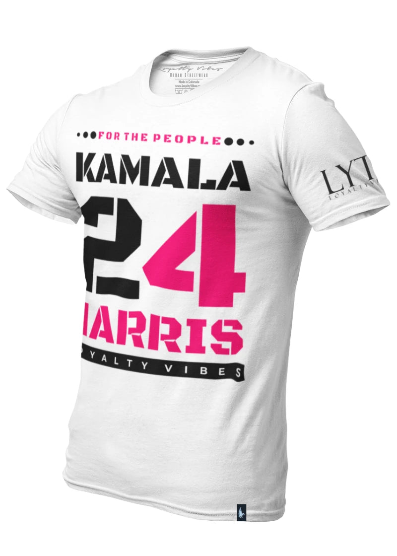 Loyalty Vibes Kamala Harris For The People T-Shirt White Pink Loyalty Vibes