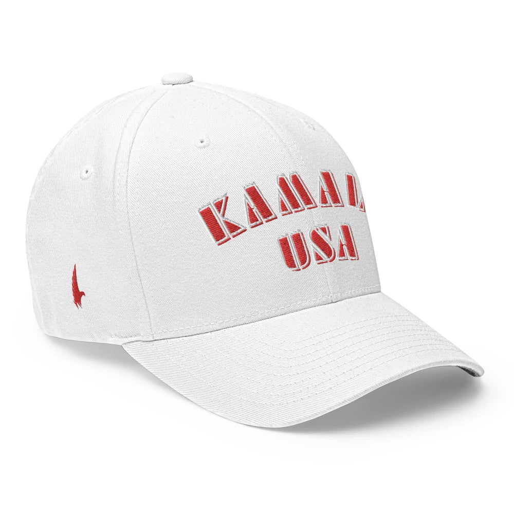 Kamala USA Fitted Hat White Red - Loyalty Vibes