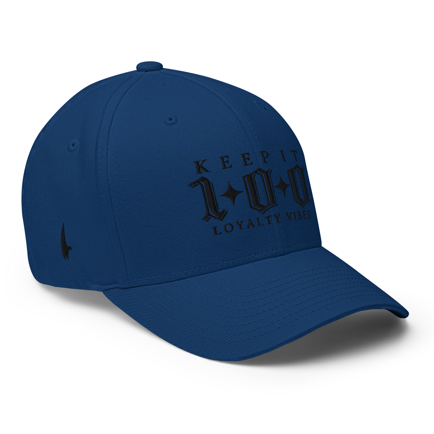 Loyalty Vibes Keep It 100 Fitted Hat Blue Black Loyalty Vibes