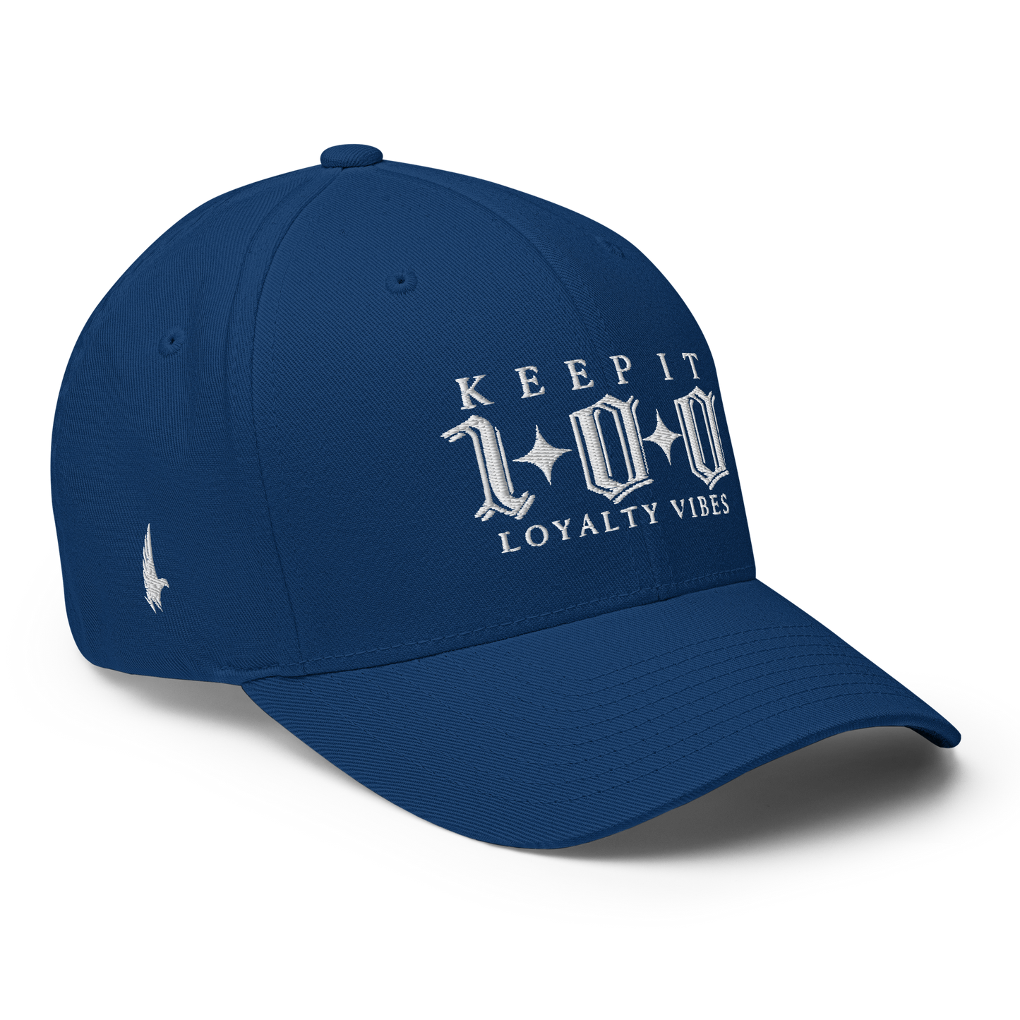 Loyalty Vibes Keep It 100 Fitted Hat Blue Loyalty Vibes