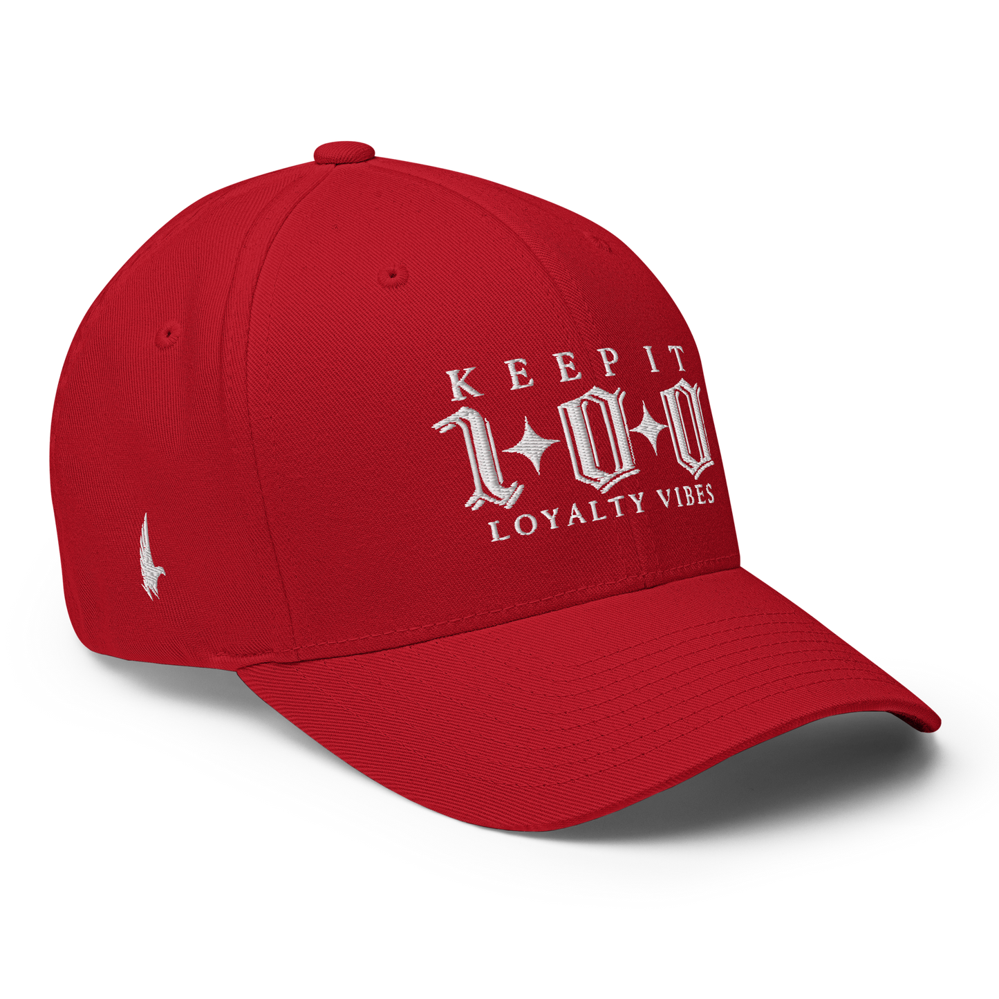Loyalty Vibes Keep It 100 Fitted Hat Red Loyalty Vibes