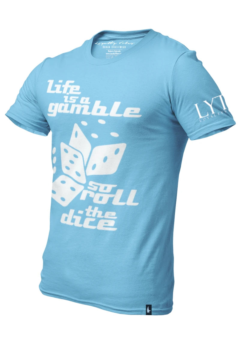 Loyalty Vibes Loyalty Vibes Life Is A Gamble Graphic T-Shirt Baby Blue Men's