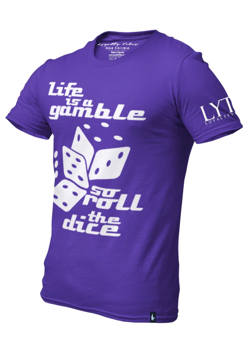 Loyalty Vibes Loyalty Vibes Life Is A Gamble Graphic T-Shirt Purple Men's