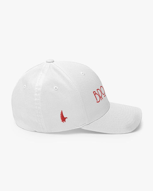 Loyalty Vibes Brooklyn Fitted Hat White Red Right
