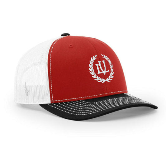 Loyalty Vibes Crossover Trucker Hat White Red Black Adjustable Loyalty Vibes