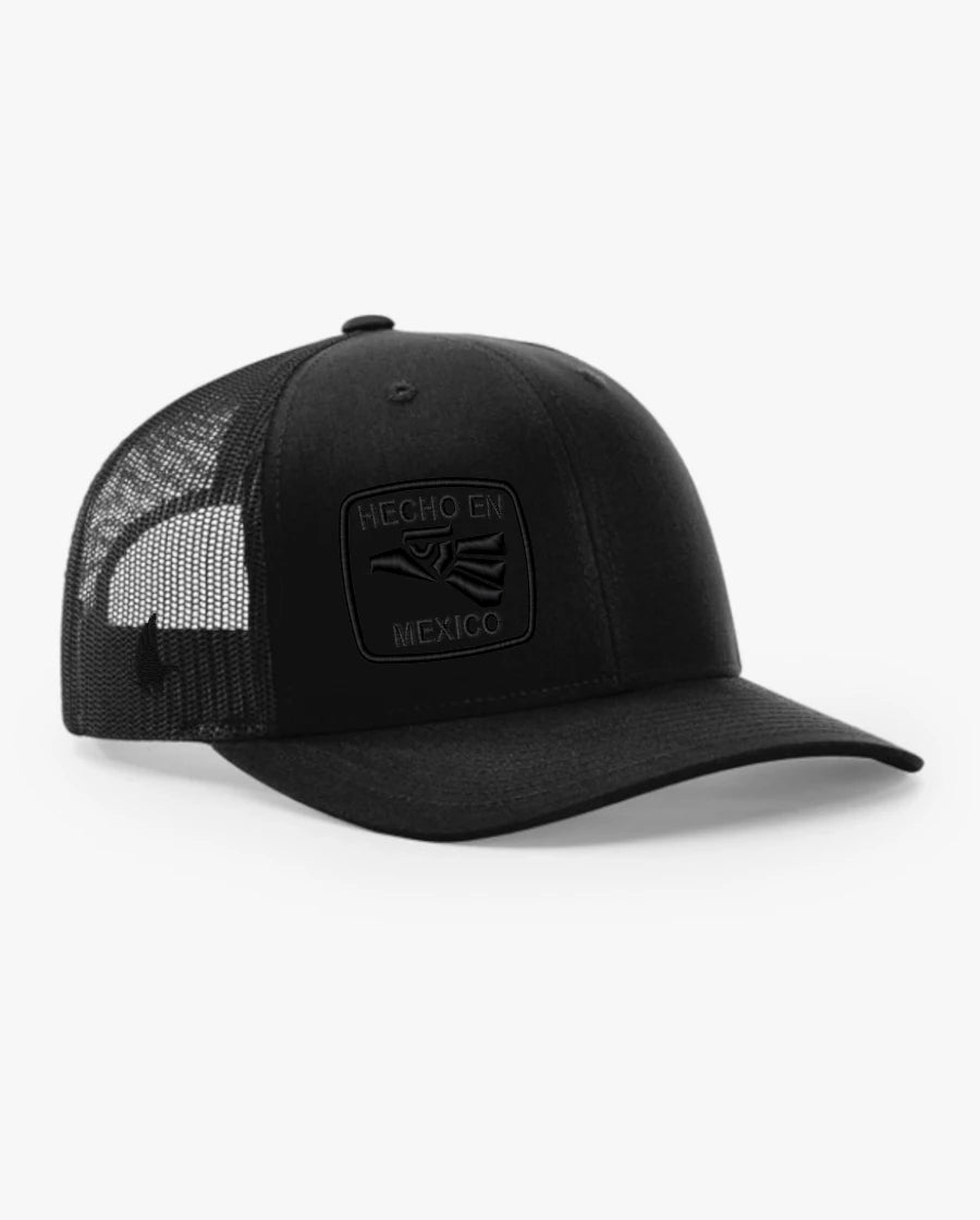 Loyalty Vibes Hecho En Mexico Trucker Hat Blackout Black Adjustable Loyalty Vibes