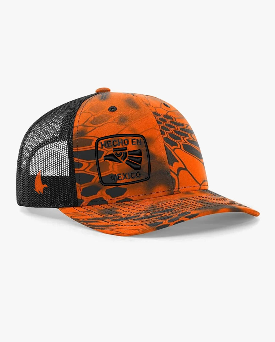 Loyalty Vibes Hecho En Mexico Trucker Hat Black Gauge Orange Black Adjustable