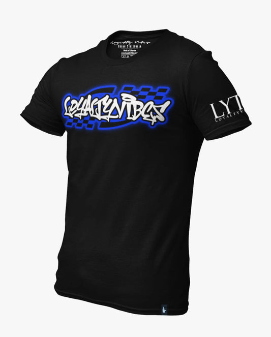 Loyalty Vibes Moto Tee Black Blue