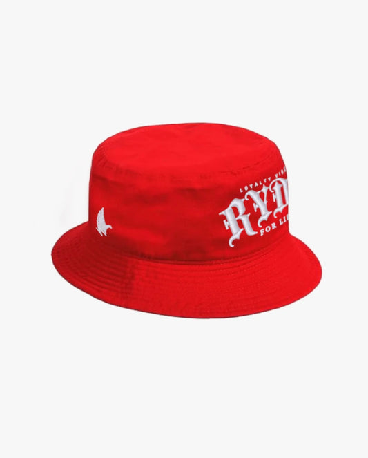 Loyalty Vibes Ryda For Life Bucket Hat Red