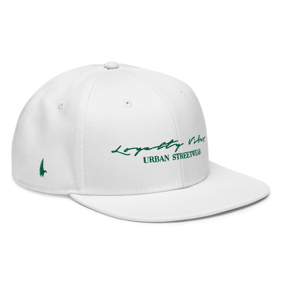 Loyalty Vibes Snapback Hat White Green OS Loyalty Vibes