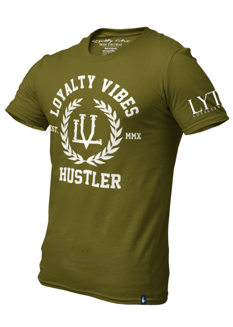 Hustler T-Shirt Military Green - Loyalty Vibes