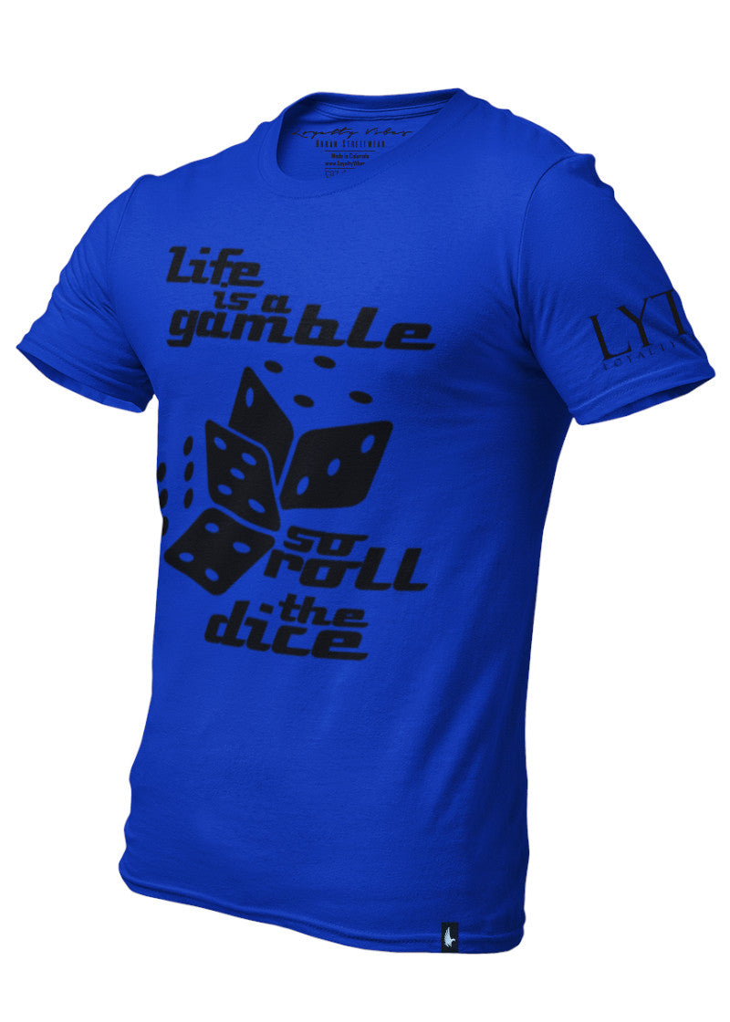Loyalty Vibes Loyalty Vibes Life Is A Gamble Graphic T-Shirt Blue Black Men's