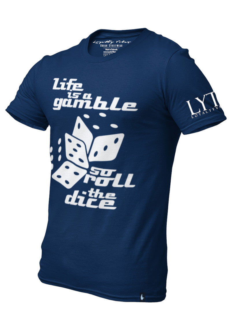 Loyalty Vibes Loyalty Vibes Life Is A Gamble Graphic T-Shirt Navy Blue Men's