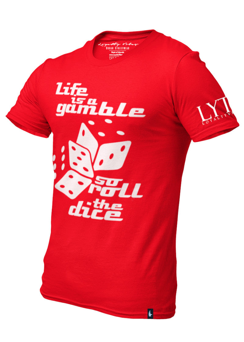 Loyalty Vibes Loyalty Vibes Life Is A Gamble Graphic T-Shirt Red Men's