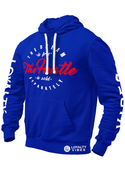 Loyalty Vibes Men's Hustle Pullover Hoodie Blue Loyalty Vibes