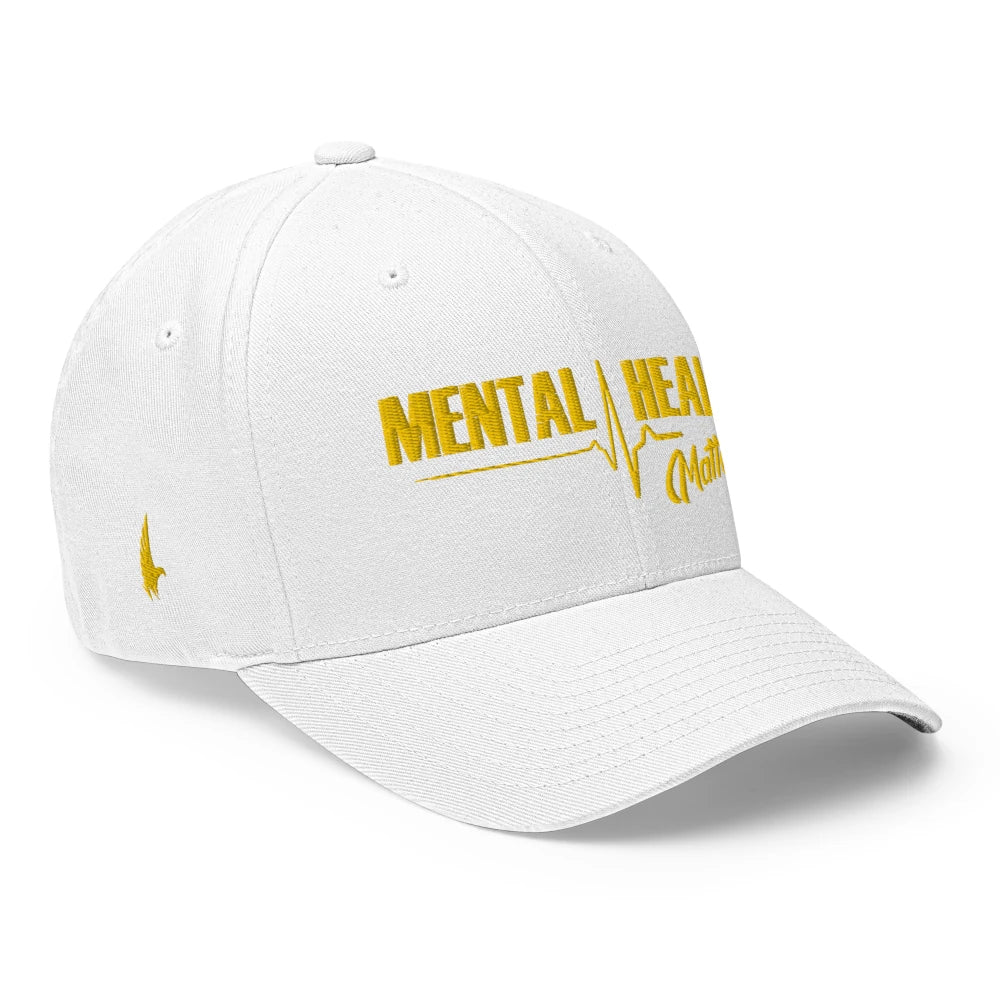Loyalty Vibes Loyalty Vibes Mental Health Matters Fitted Hat White Gold