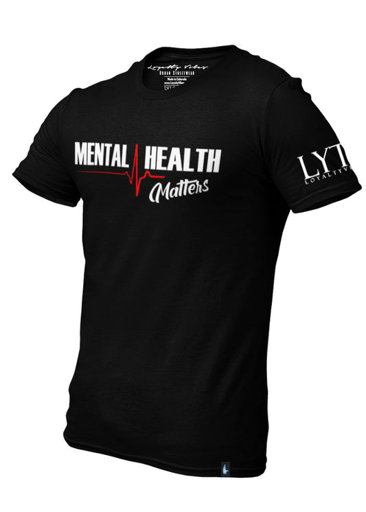 Loyalty Vibes Mental Health Matters Graphic T-Shirt Black Loyalty Vibes