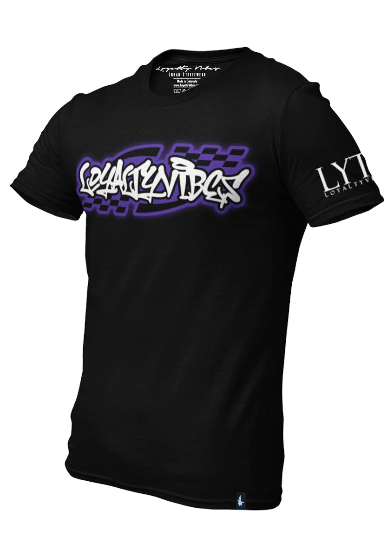 Moto Tee Black/Purple - Loyalty Vibes
