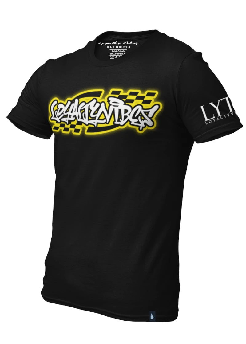 Moto Tee Black/Yellow - Loyalty Vibes