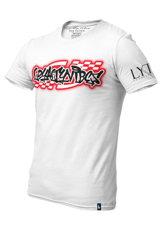 Loyalty Vibes Moto Tee White Red Loyalty Vibes