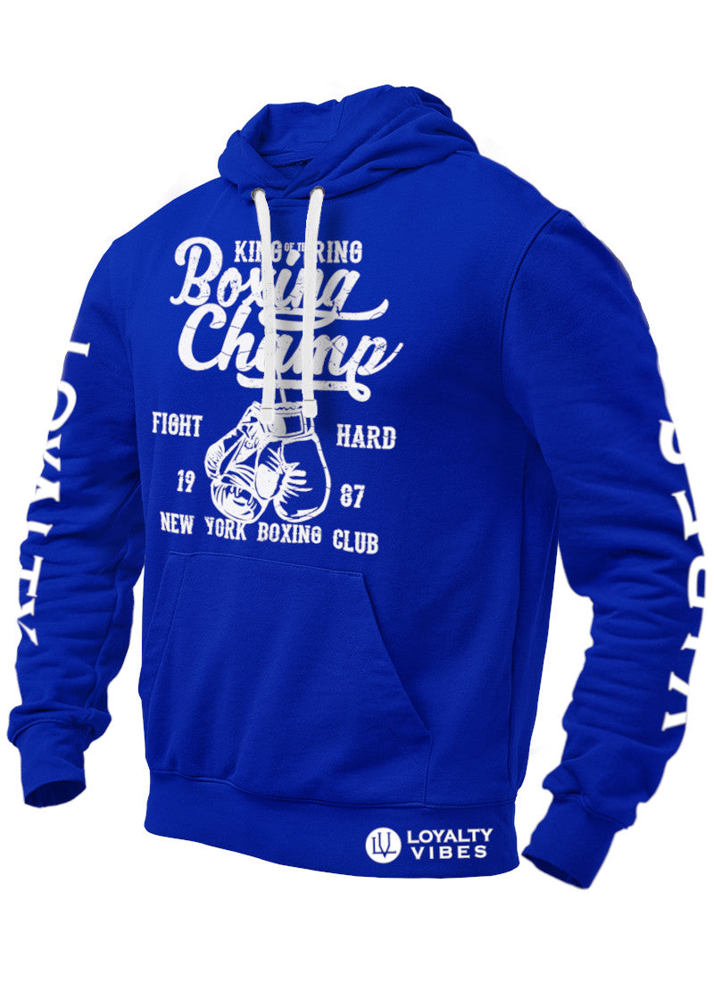 Loyalty Vibes New York Boxing Graphic Hoodie Blue Loyalty Vibes