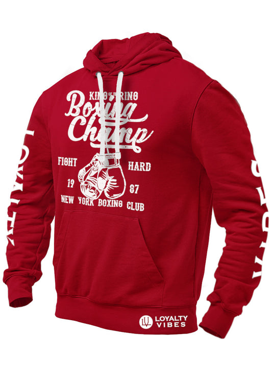Loyalty Vibes New York Boxing Graphic Hoodie Maroon Loyalty Vibes
