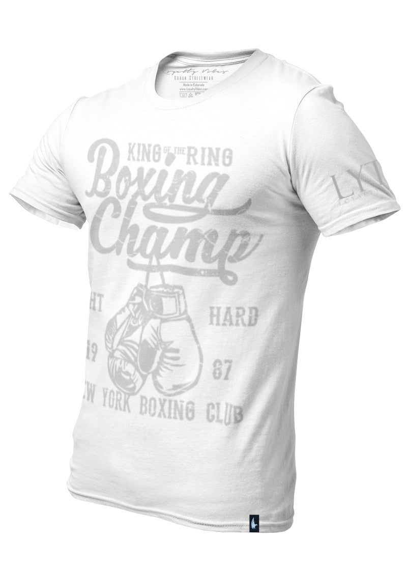 Loyalty Vibes New York Boxing Graphic T-Shirt White Grey Loyalty Vibes