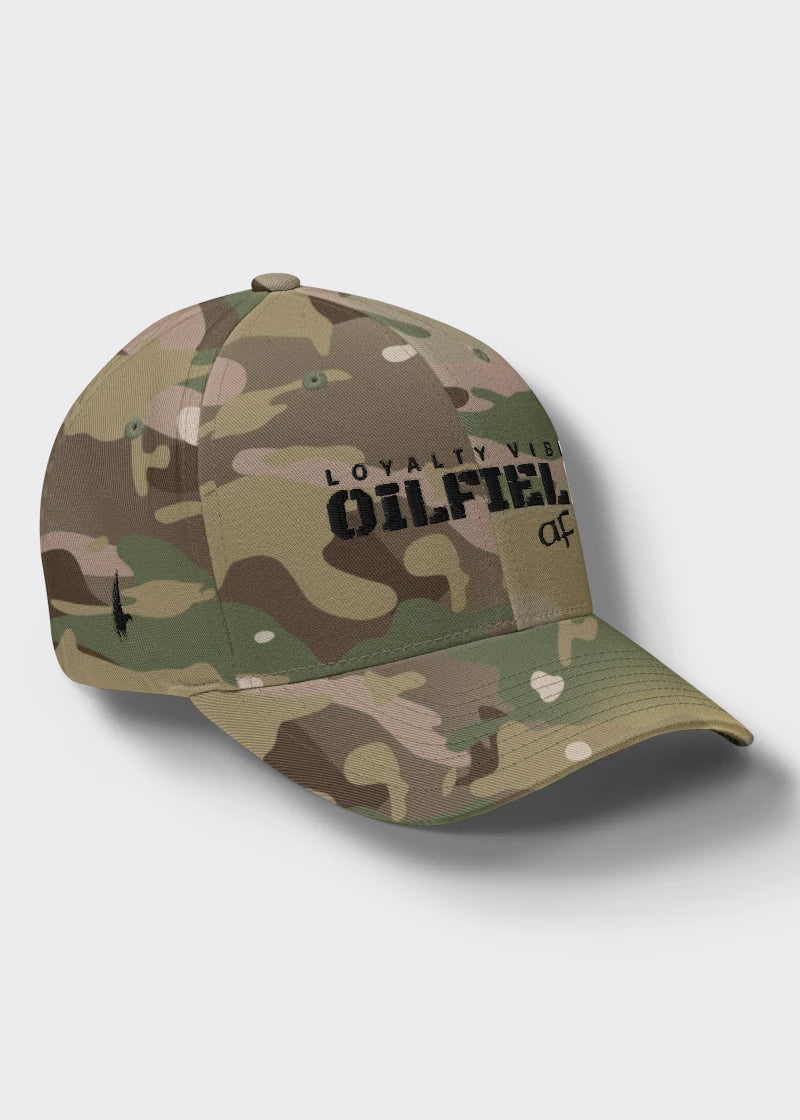 Loyalty Vibes Oilfield AF Fitted Hat Camo Black Loyalty Vibes