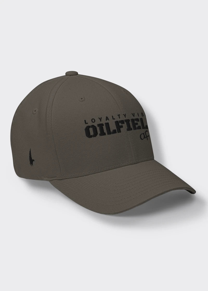 Loyalty Vibes Oilfield AF Fitted Hat Charcoal Grey Black Loyalty Vibes