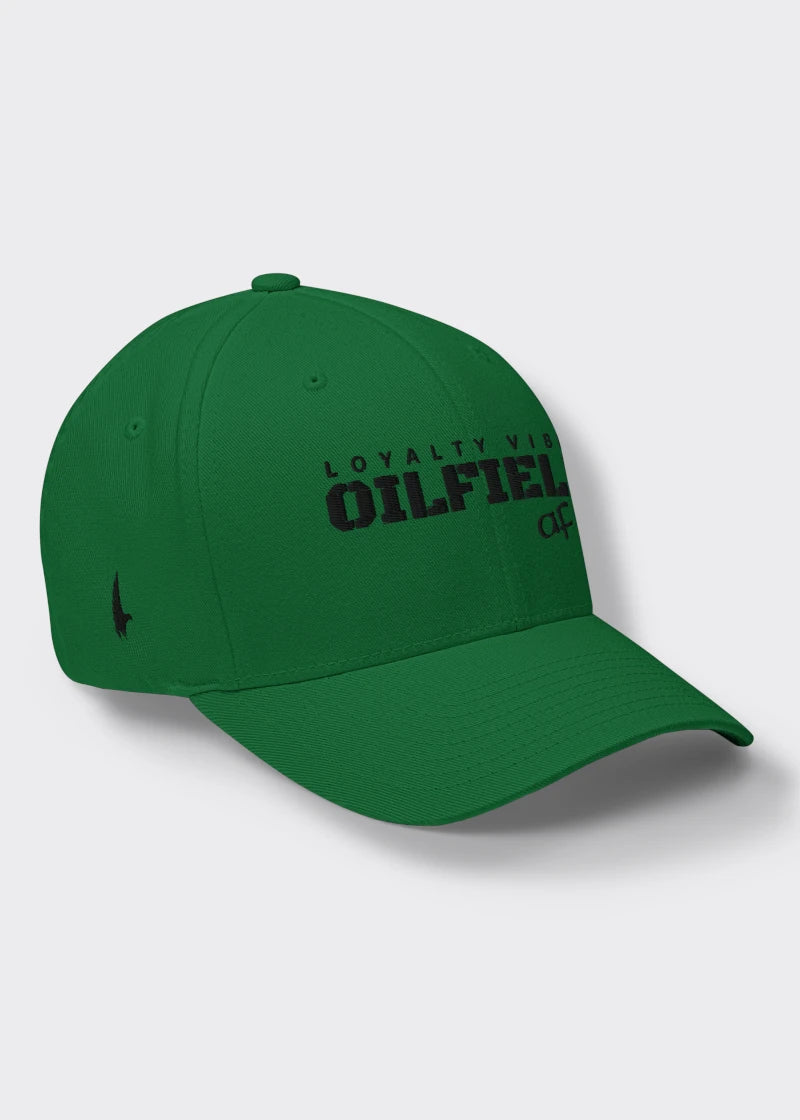 Loyalty Vibes Oilfield AF Fitted Hat Green Black Loyalty Vibes